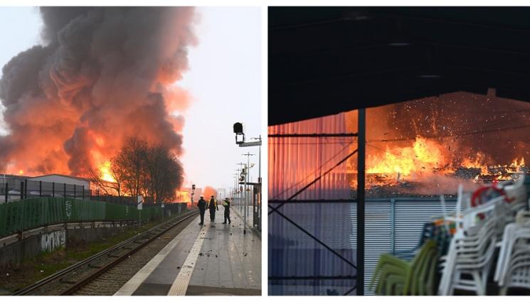 пожар Хамбург - ОГНЕН АД В ХАМБУРГ: Обявиха предупреждение за опасност от обгазяване заради огромен пожар (СНИМКИ и ВИДЕО)