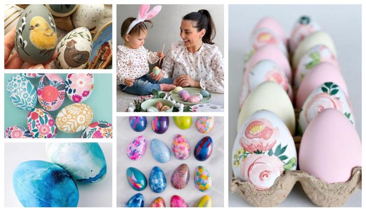 а - Изящни рисунки красят яйцата