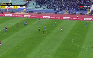 Една ситуация в дербито между ЦСКА и Левски завършило 0
