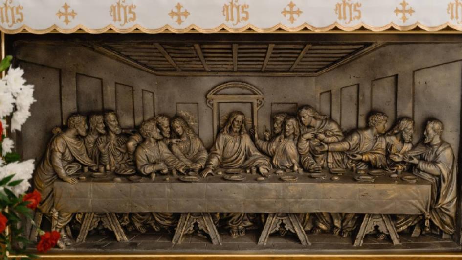  Тайната вечеря под формата на гравюра сувенир, който се продава в близост до манастира.