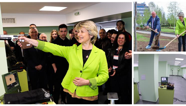 Весела Лечева - Лечева направи първия изстрел на новото стрелбище в НСА