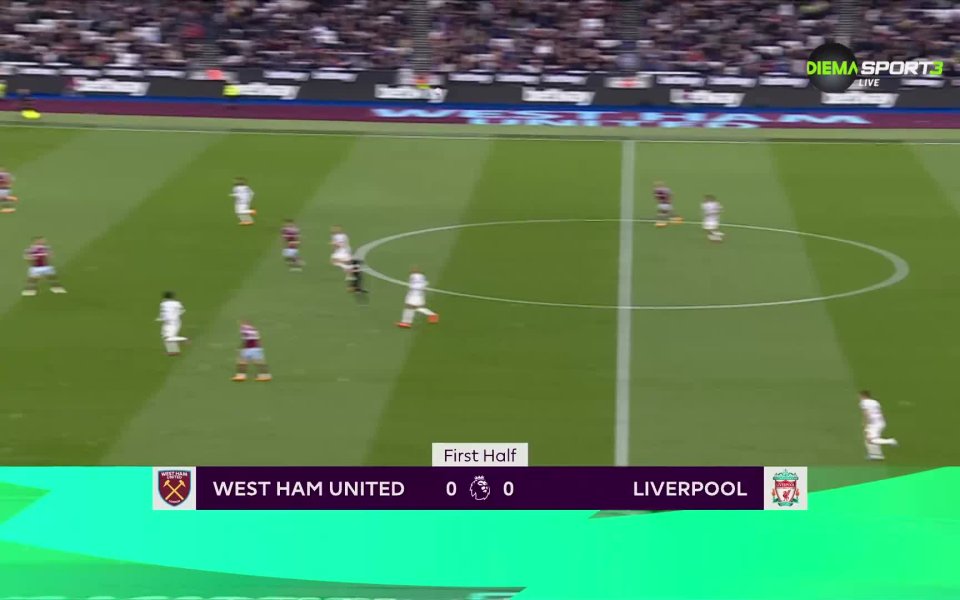 Отборът на Ливърпул победи Уест Хем с 2:1 в мач