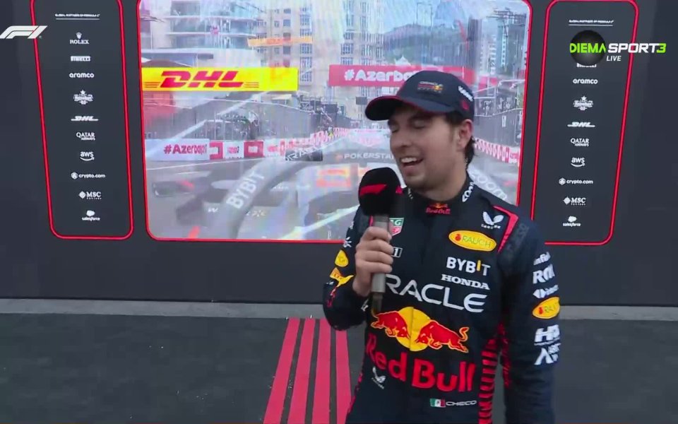 Победителят на Гран При на Азербайджан Серхио Перес бе изключително