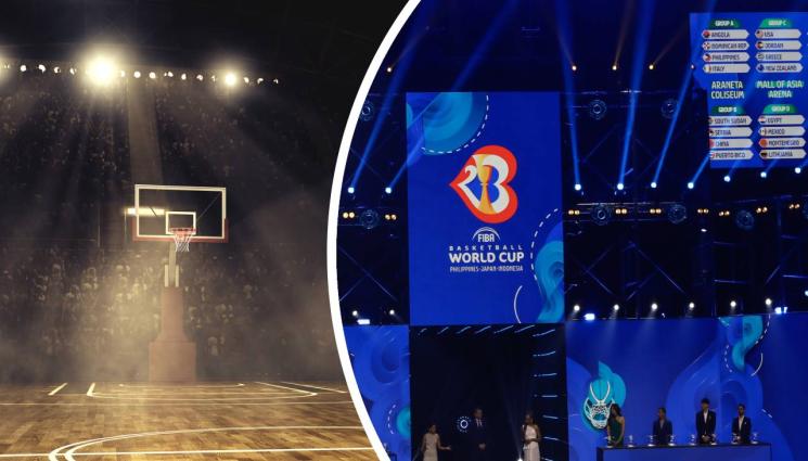 Баскетбол жребий - Миска с черен колан украси жребия за световното по баскетбол