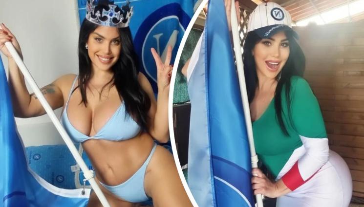 Марика Фрушо - Тв водеща заголи плът в чест на Наполи