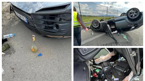 шише ракия обърнат автомобил Околовръстно