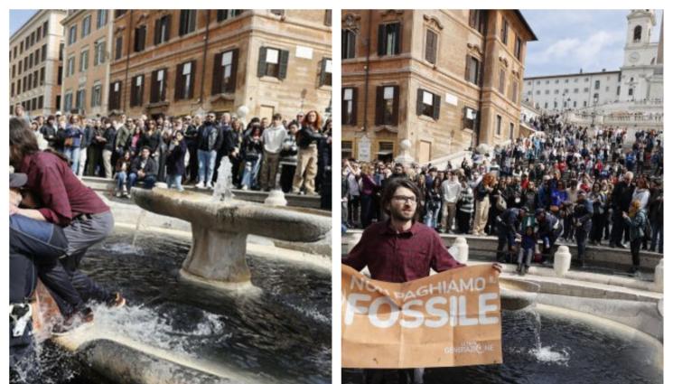 фонтатана - Екоактивисти съсипаха фонтана Ди Треви в Рим