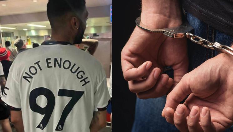 Юнайтед фен 97 - Прибраха го: Футболен фен арестуван заради номера на фланелката му 