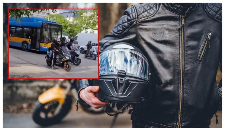 а - ЕКШЪН В СОФИЯ: Бесен моторист раздава юмруци в тролей (ВИДЕО)