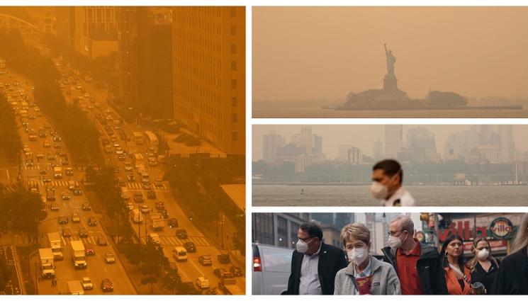 а - ОТРОВА ВЪВ ВЪЗДУХА! Нездравословна мъгла покри части от САЩ и Канада, хората извадиха COVID маските