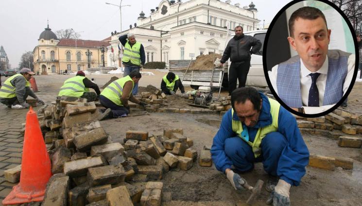 жълти павета - ПО НОВА ТЕХНОЛОГИЯ: Пренареждат пак жълтите павета