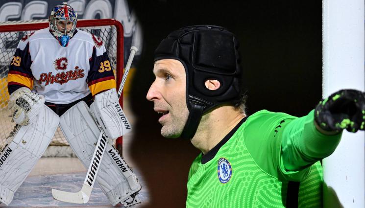 Петер Чех хокей Челси - Луд умора няма: Легендарен футболен вратар на Челси и Арсенал мина в хокея