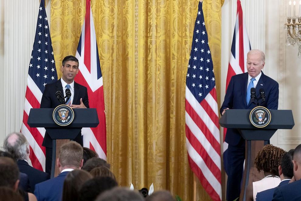 Президентът на САЩ Джо Байдън и британският премиер РишиСунак подписаха