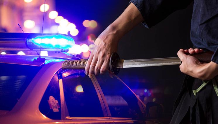 полиция меч - КАТО ФИЛМ НА УЖАСИТЕ: Подивял мъж заби колата си в къща, налетя на хора с меч и уби дете! (СНИМКА И ВИДЕО)