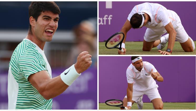 Димитров Алкарас - С € 60 145 в джоба:  Григор с трета загуба от световния №2 Алкарас, отпадна на 1/4-финала в Куинс