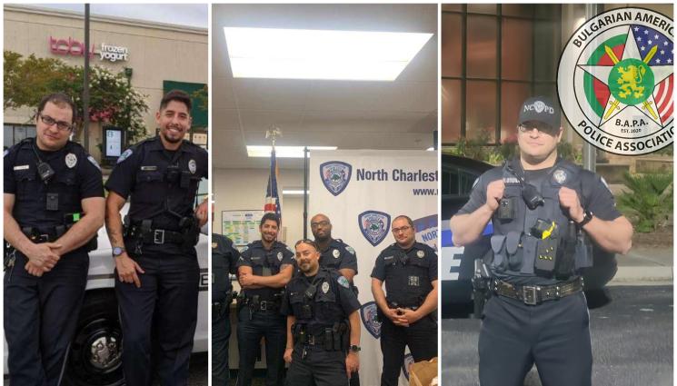 полицай - Полицай Димитър Стоилов от участъка в Северен Чарлстън пред