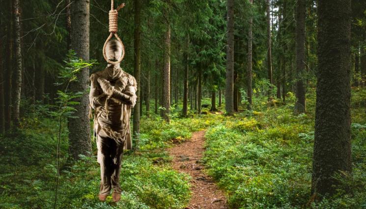 мумия - КАТО В ХОРЪР: Намериха висяща на дърво мумия!