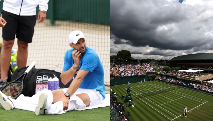 Димитров Уимбълдън дъжд - ДЪЖДЪТ СЕКНА ГРИШО: Димитров поведе 5:1, но пак заваля