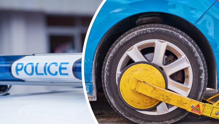 скоба полиция - БЪРЗА, НЯМА ВРЕМЕ: Шофьор сам свали скобата на колата си, зъхвърли я в храстите