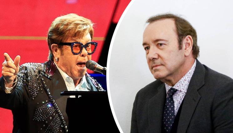 Елтън Джон Кевин Спейси - Елтън Джон подпря Кевин Спейси