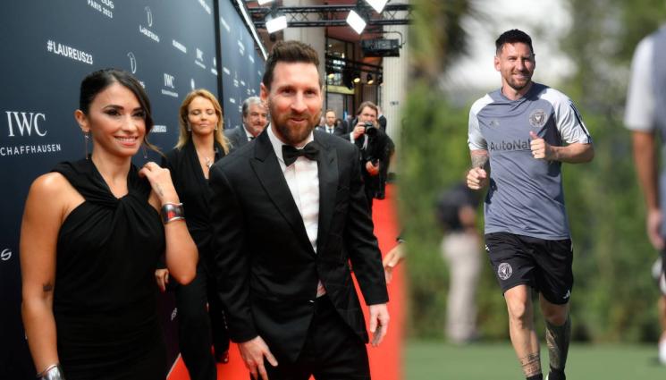 Лионел Меси - Секси блондинка впечатли Меси при представянето му в Интер Маями (СНИМКИ)