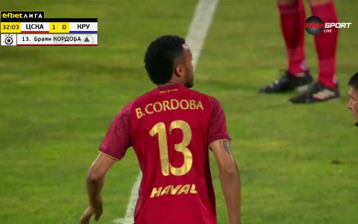 Браян Кордоба дебютира за ЦСКА