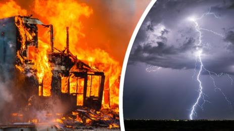 пожар мълния