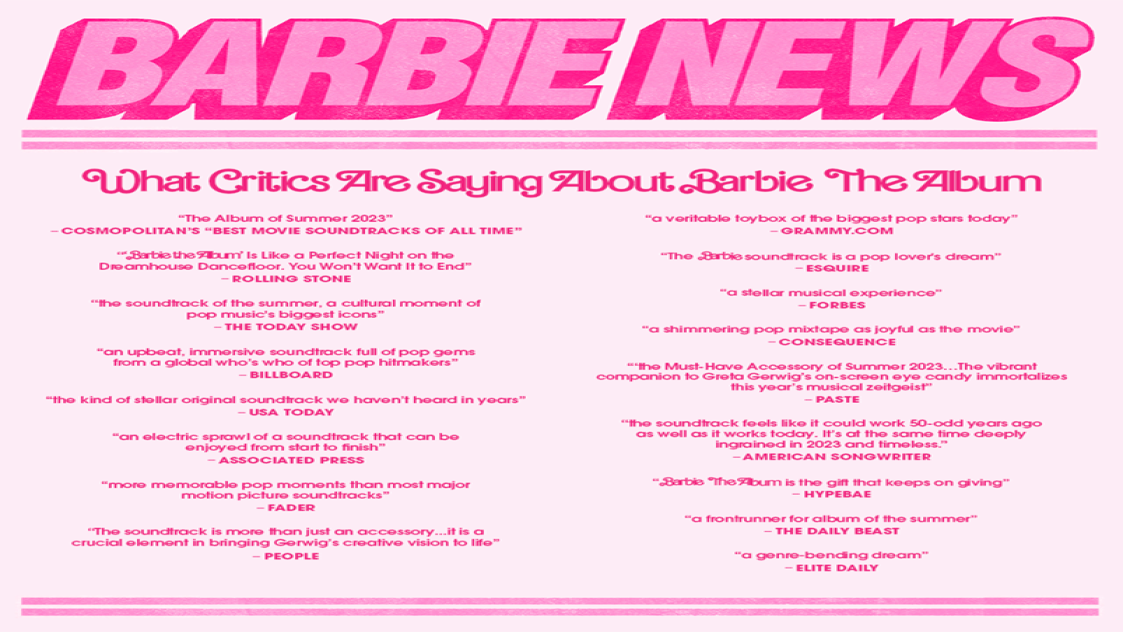 Вижте какво казва критиката за "BARBIE THE ALBUM"