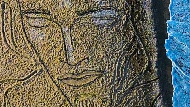 Огромна пясъчна картина се появи на плажа в Дуранкулак (СНИМКИ/ВИДЕО)