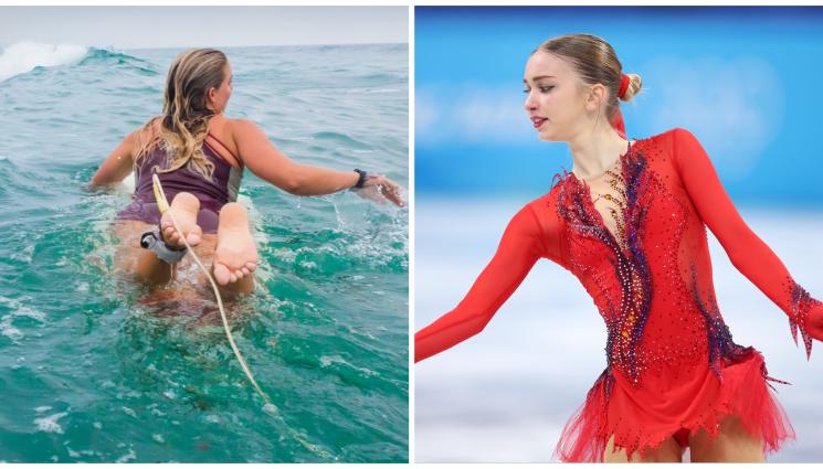 Александра Фейгин - Фейгин се учи да кара сърф в Калифорния