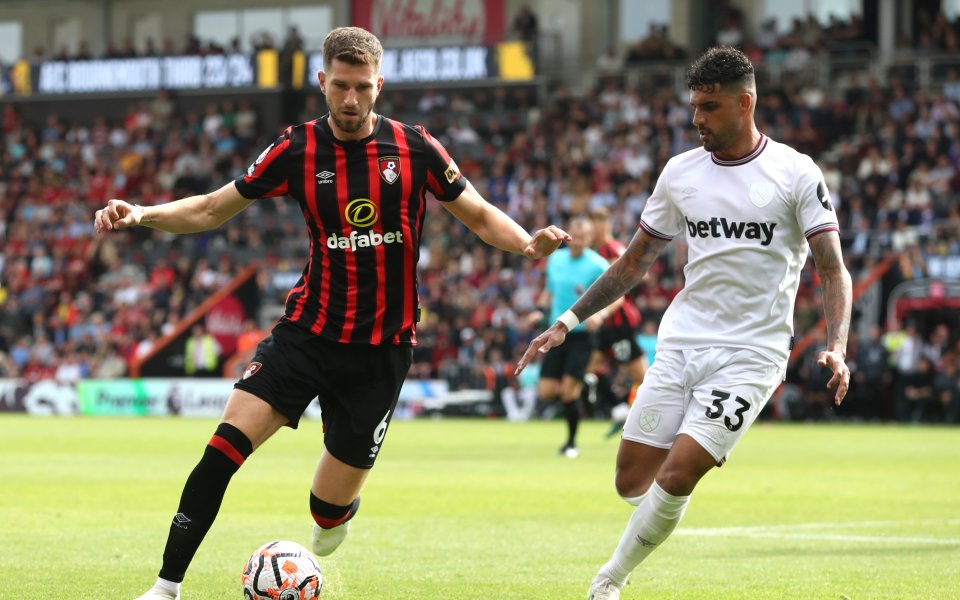 Отборите на Борнемут и Уест Хем завършиха при резултат 1:1