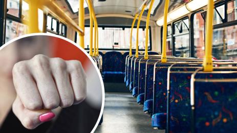 жена автобус бой