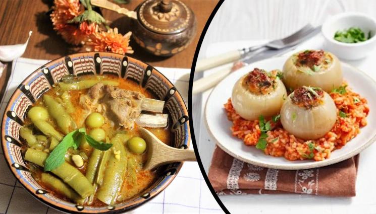 агнешко - РЕЦЕПТИ ОТ СТАРИТЕ КНИГИ: Гозбите на баба и дядо – агнешко с бакла. Пълним лук с месо