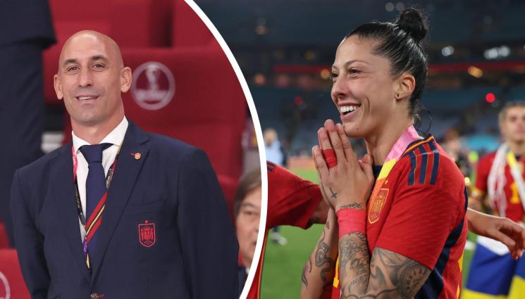 Луис Рубиалес Дженифър Ермосо - Бяха за пример, станаха за смях: Испанската прокуратура погна отстранения шеф на федерацията за най-фамозната целувка във футбола