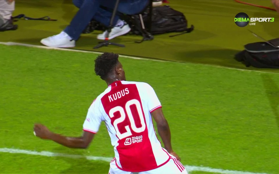 Аякс поведе на Лудогорец в Разград в 16-ата минута. Тогава