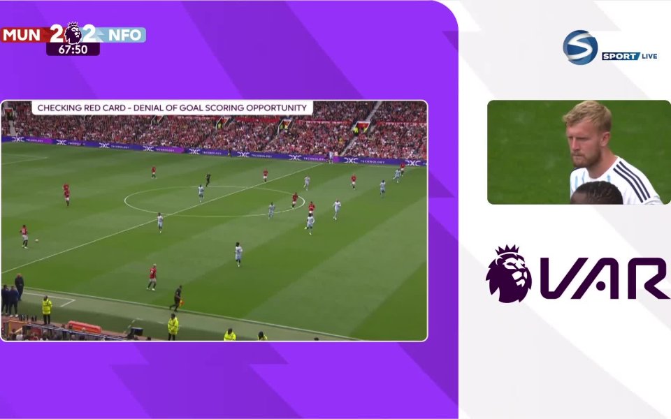 В 68-а минута Джо Уоръл задържа противников играч и сякаш