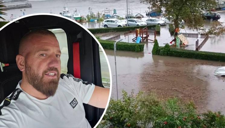 Динко наводнение - С ГОЛЯМО СЪРЦЕ: Динко се втурна да помага в Царево! (СНИМКА+ВИДЕО)