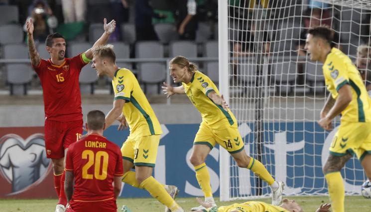 Литва Черна гора - Литва ухапа черногорците в края: Гол в добавеното време в Каунас изяде 2 точки на балканците