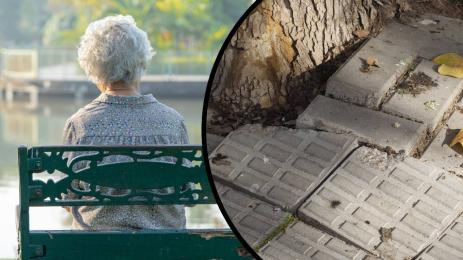 баба старица тротоар