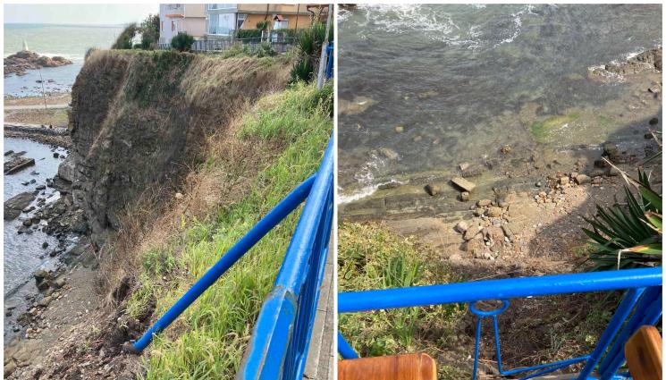 потоп - СЛЕД ВОДНОТО БЕДСТВИЕ: Крайбрежна алея в Ахтопол пропада