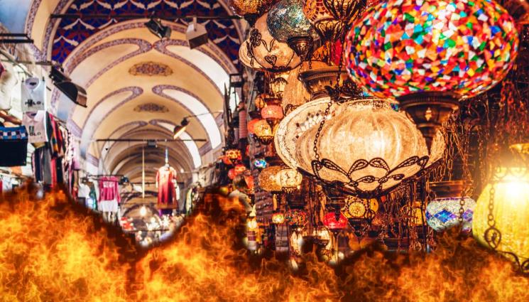 пожар Къпълъ Чарши - ПЛАМЪЦИ В ИСТАНБУЛ: Подпали се пазарът Капалъ Чарши (СНИМКИ+ВИДЕО)