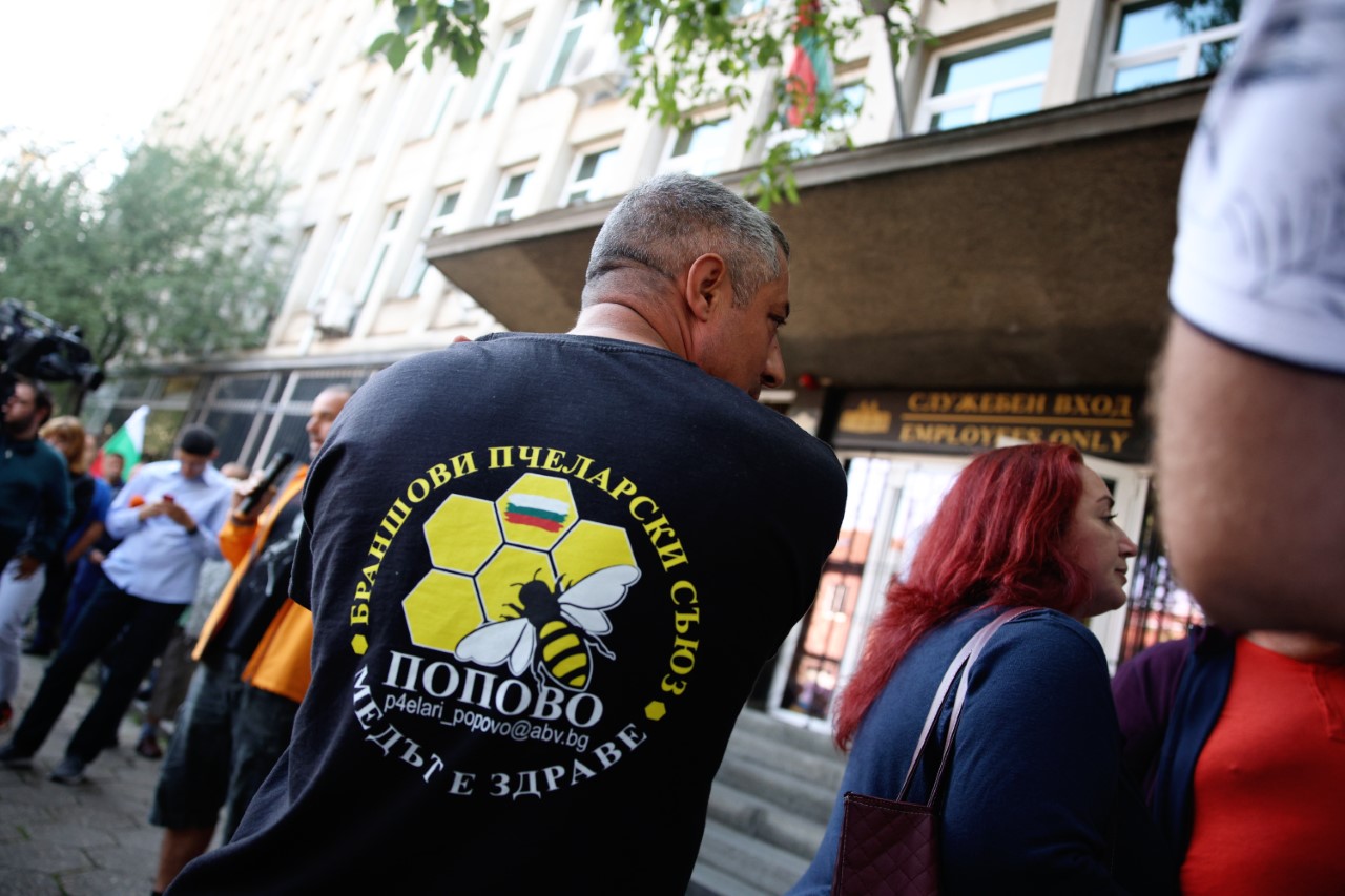 <p>Десетки хора от цялата страна се събраха на протест пред Министерството на земеделието с искане за спиране на вноса на мед от Украйна и трети страни. Пчеларите искат оставка за всички, позволили вноса на мед в България.</p>