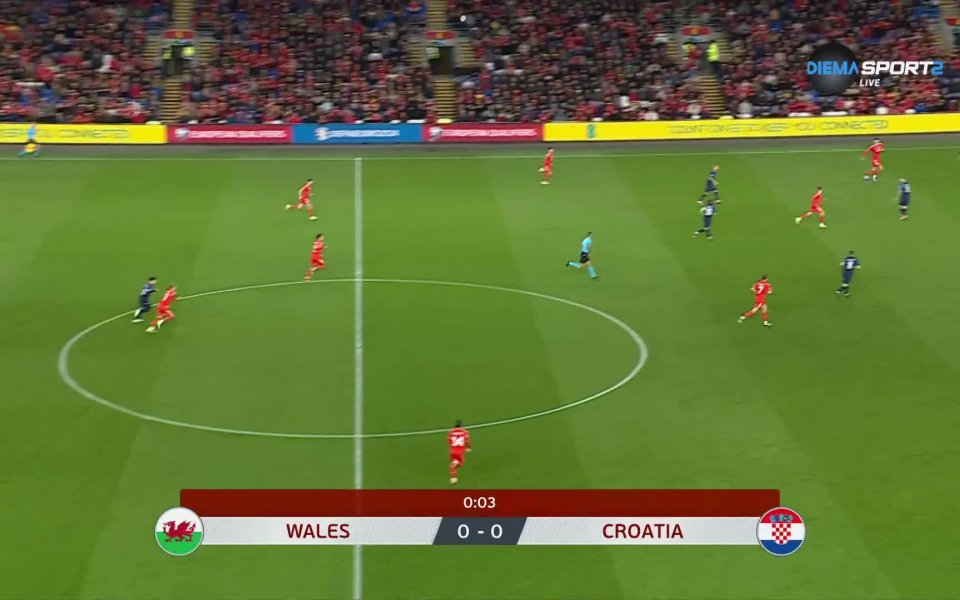Отборът на Уелс се наложи с 2:1 над Хърватия в