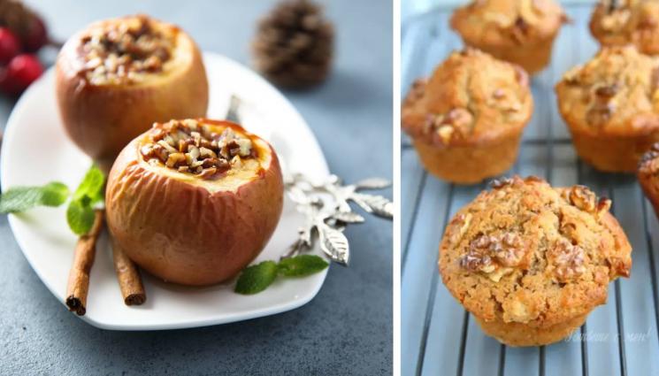 рецепти - Апетитни печени ябълки със стафиди и канела или лесни и вкусни пълнозърнести мъфини