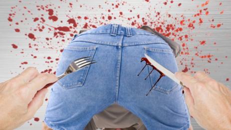 кръв задник дупе прибори