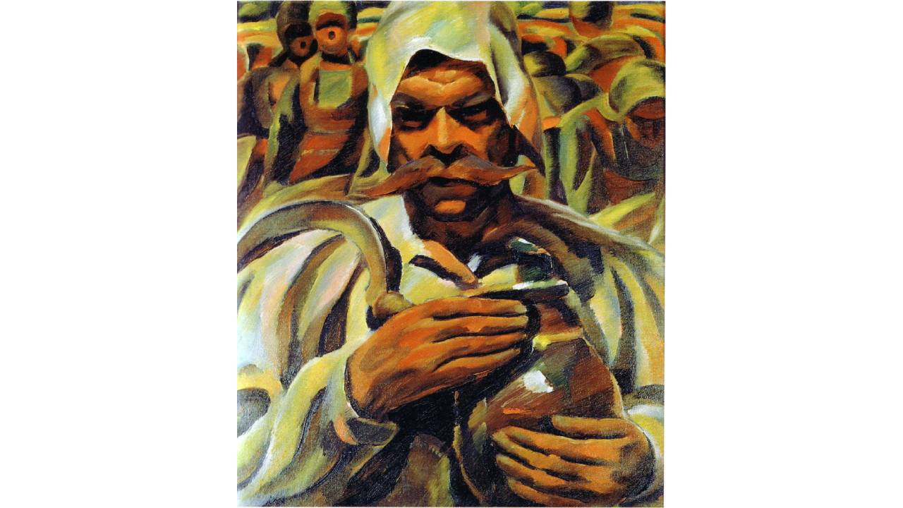 Жътвар на Владимир Димитров-Майстора от 1938 г. е една от повредените картини