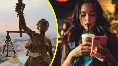 съд телефон момиче