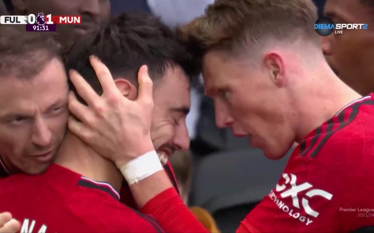 Гол на Бруно денесе победата на Манчестър Юнайтед