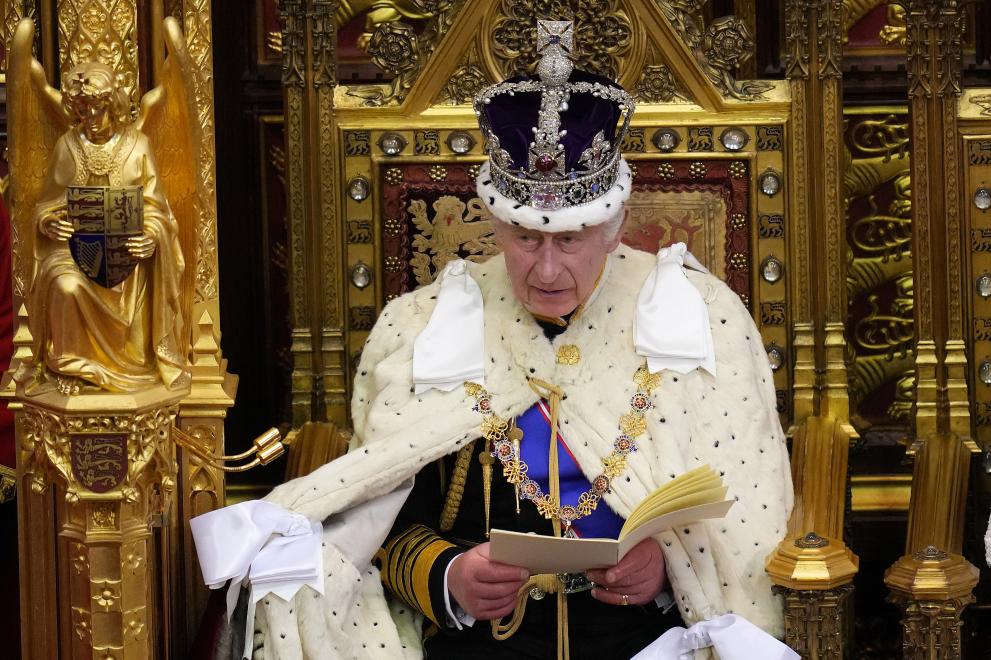 Британският крал Чарлз Трети представи в тронното слово на монарха,