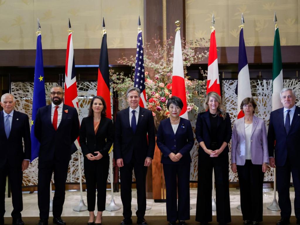 Външните министри на Г 7 които се срещнаха в Токио увериха